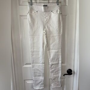 Martha Stewart Women's Size 4 Ankle Jeans Knit Denim Zipper Accent White NEW